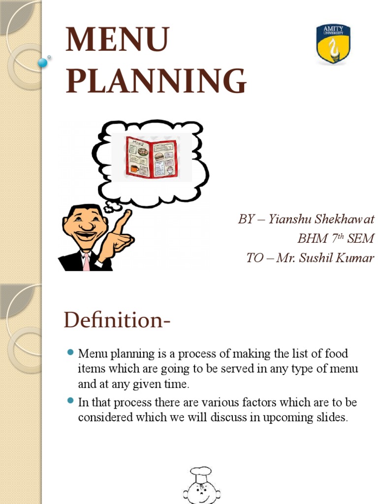 Menu Planning | PDF | Business