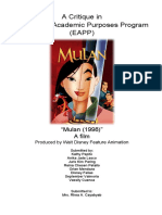 Critiquing Mulan's Feminist Approach