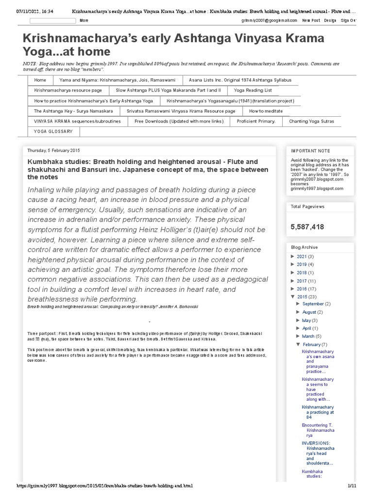 Breath Holding and Heightened Arousal Flute and Shakuhachi and