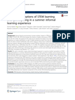Students ' Perceptions of STEM Learning After Participating in A Summer Informal Learning Experience
