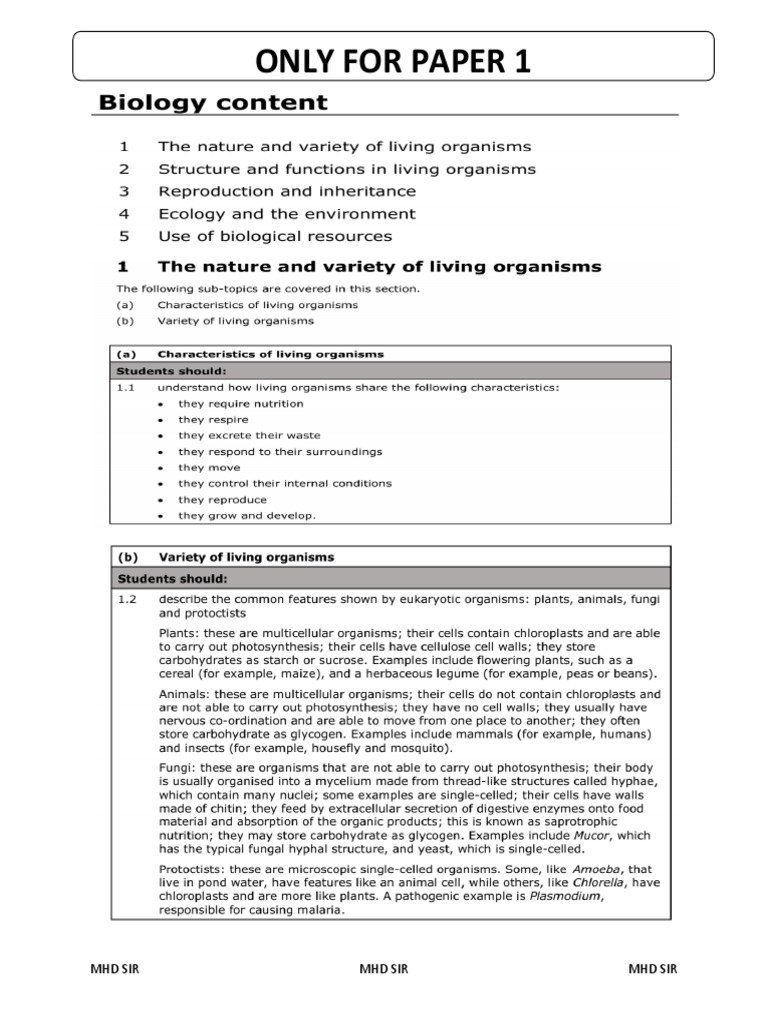 Paper 1 Topic 110 Marks | PDF