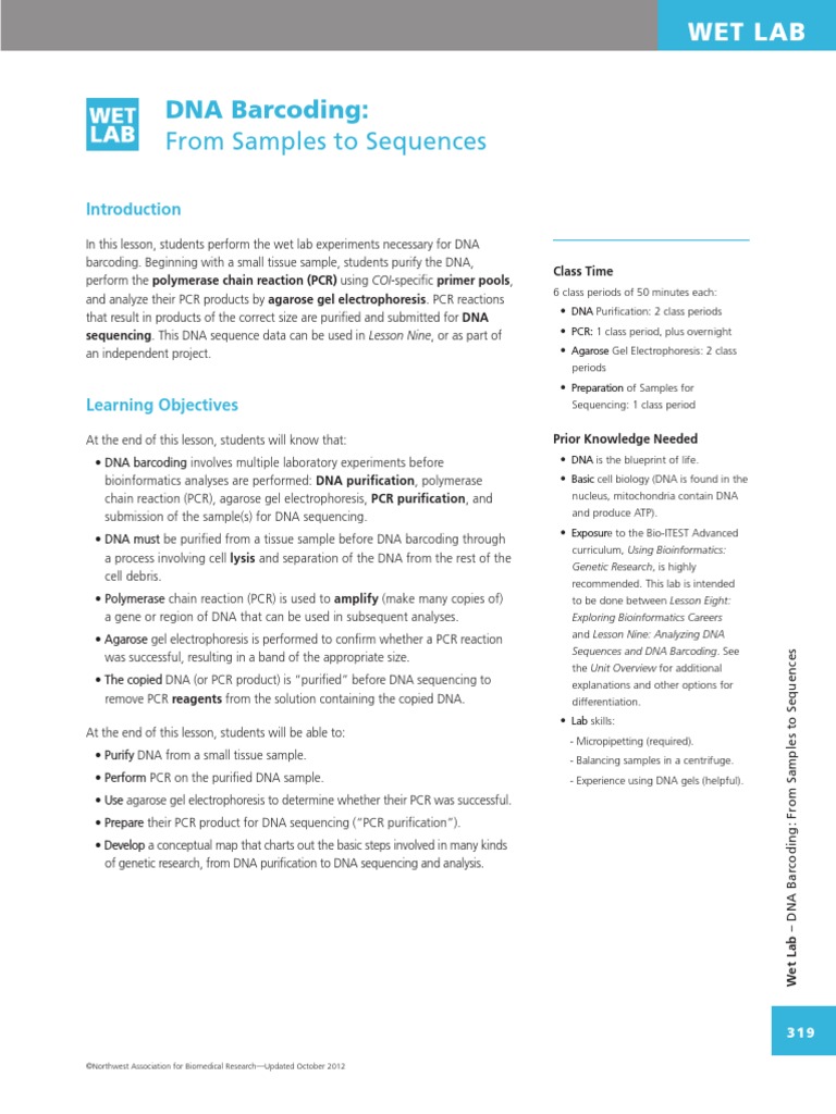 Genetic Research Wet Lab NWABR | PDF | Polymerase Chain Reaction | Gel ...