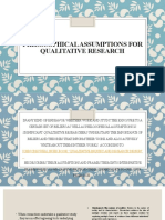 Philosophical Assumptions For Qualitative Research 1