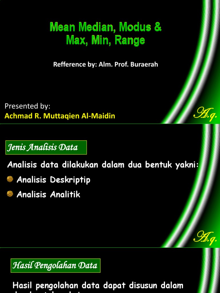 Pert. 2 Mean, Median, Modus Max, Min, Range | PDF