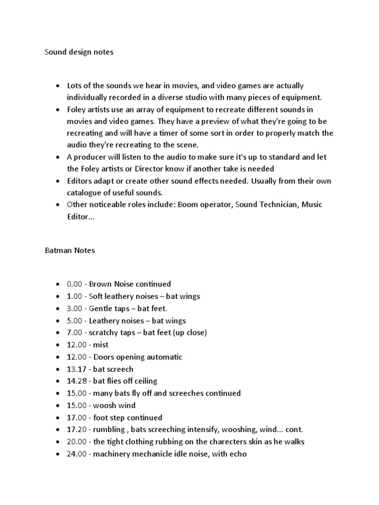 Batman Notes | PDF
