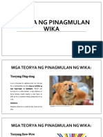 Aralin 2 - Teorya NG Pinagmulan NG Wika