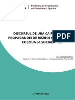 Discursul de Ură CA Parte A Propagandei de Război Afectează Coeziunea Socială