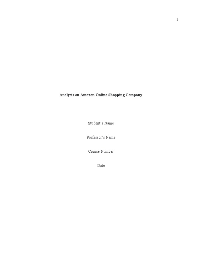 Analysis on amazon online shopping company pdf e commerce online