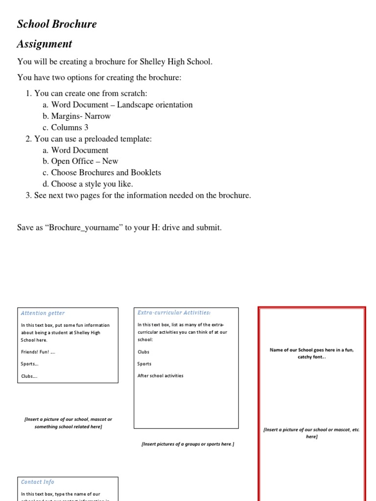 School Brochure Assignment PDF