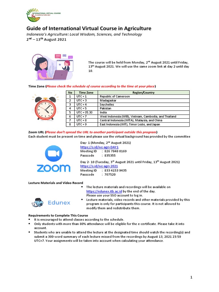 Guide and Schedule IVC Agri 2021 PDF Science Food And Drink