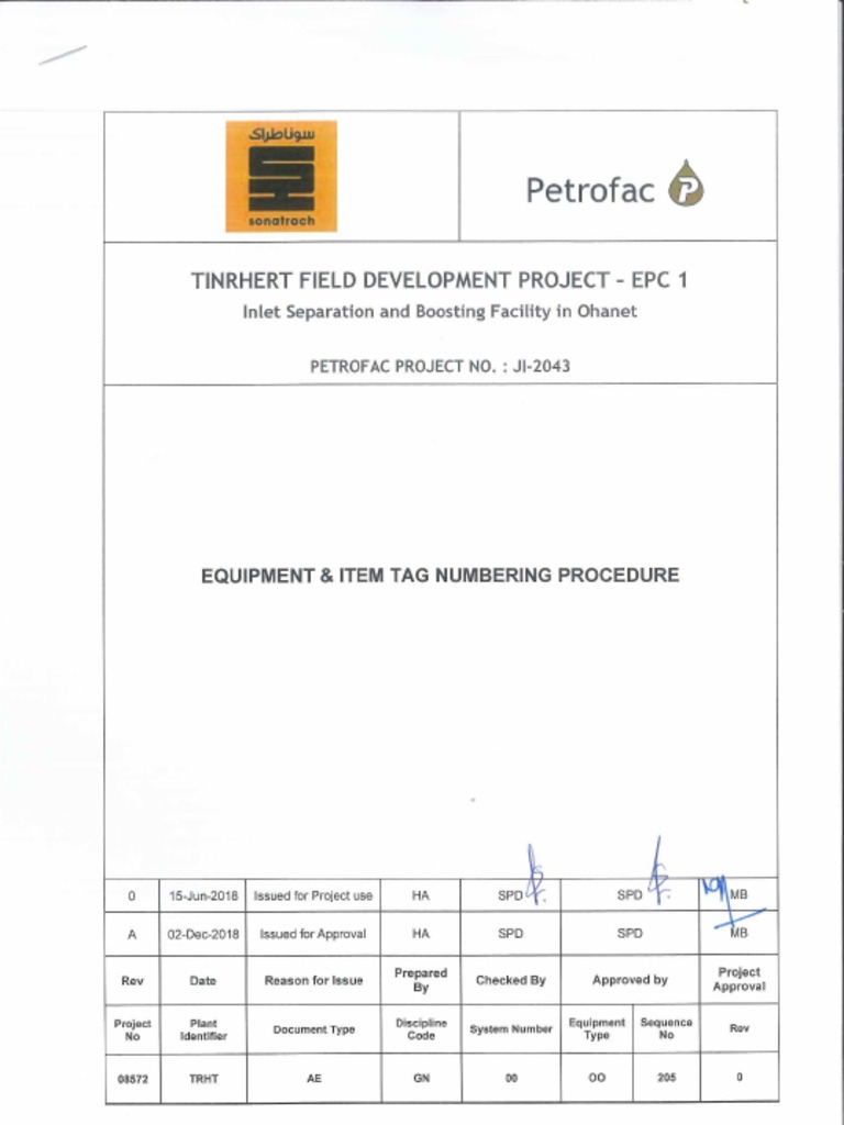 Equipment Tag Numbering Procedure | PDF | Pipe (Fluid Conveyance ...