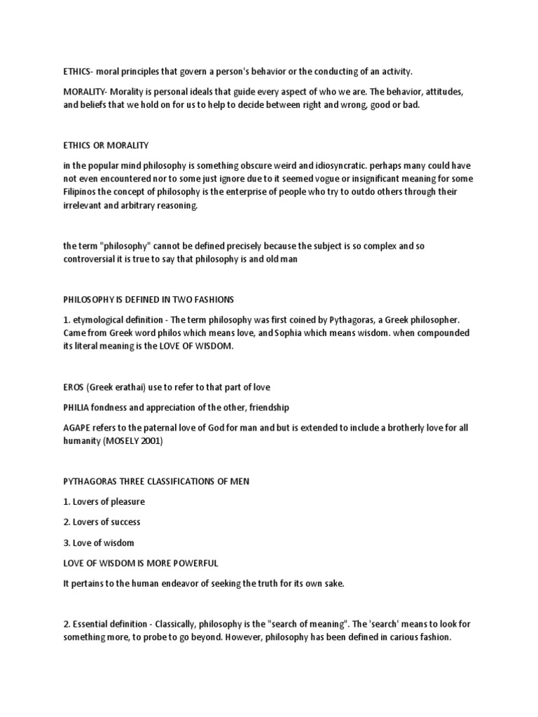 Ethics Notes Pdf Morality Knowledge