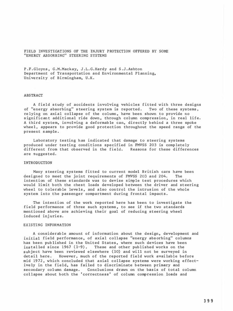 Field Investigations of The Injury Protection Offered by Some Energy