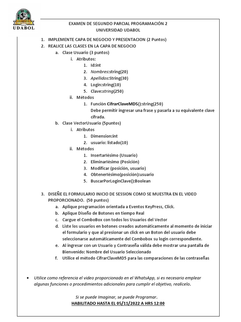 Examen2P ClasesEventosVectores C B PDF