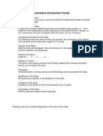 Dissertation Introduction Format