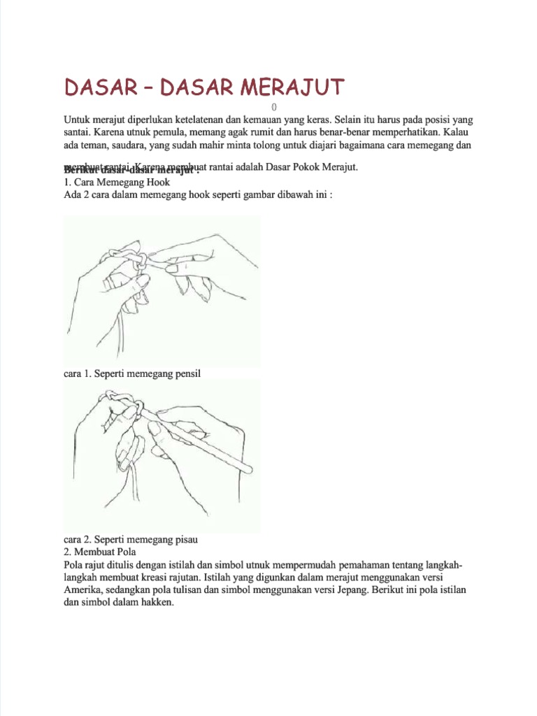 PDF Materi Dasar Dasar Merajut - Compress | PDF