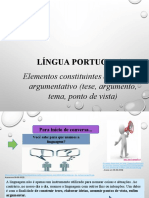 Elementos Constituintes Do Esquema Argumentativo (Tese, Argumento, Tema, Ponto de Vista)