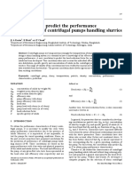 A Correlation To Predict The Performance Characteristics of Centrifugal Pumps Handling Slurrie