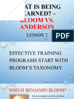 Understanding Learning Objectives with Bloom's and Anderson's Taxonomies