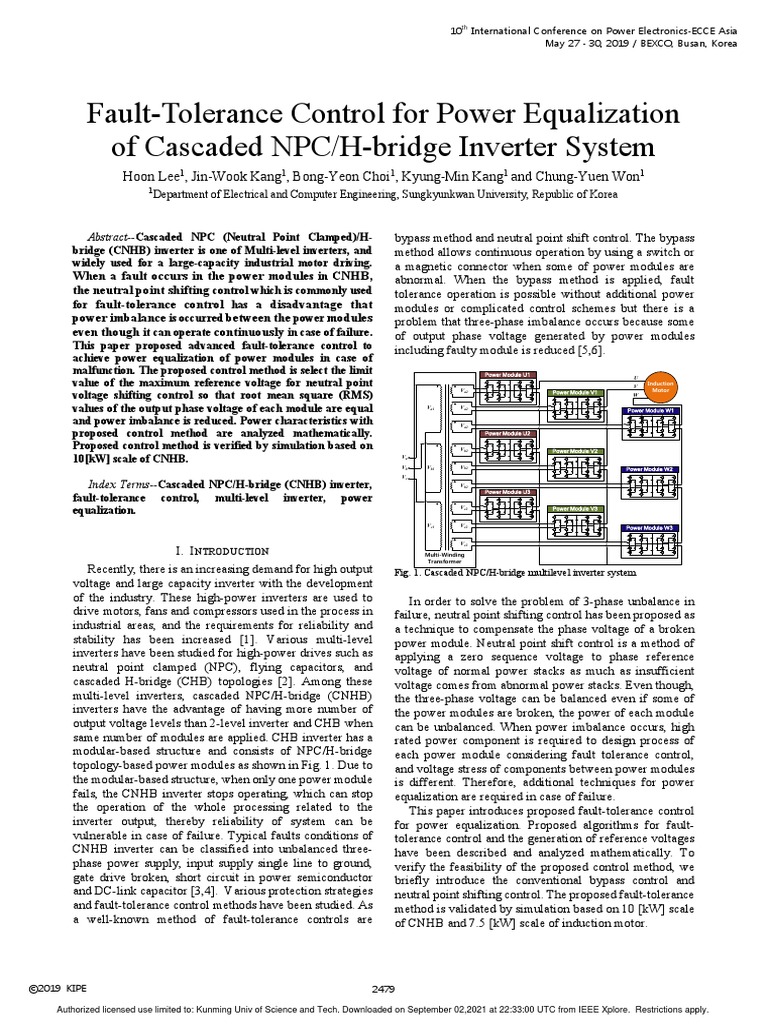 Fault-Tolerance Control in CNHB Inverters | PDF | Power Inverter ...