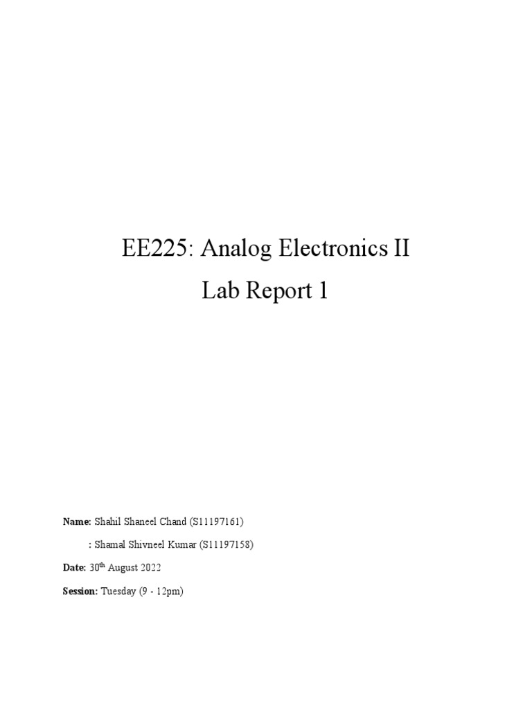 Op-Amp Circuit Analysis Lab Report | PDF | Operational Amplifier ...