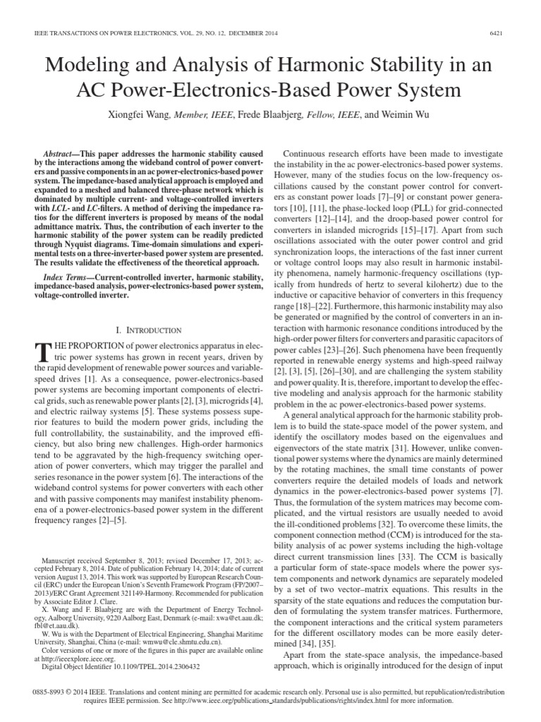 Modeling and Analysis of Harmonic Stability in An AC Power-Electronics ...