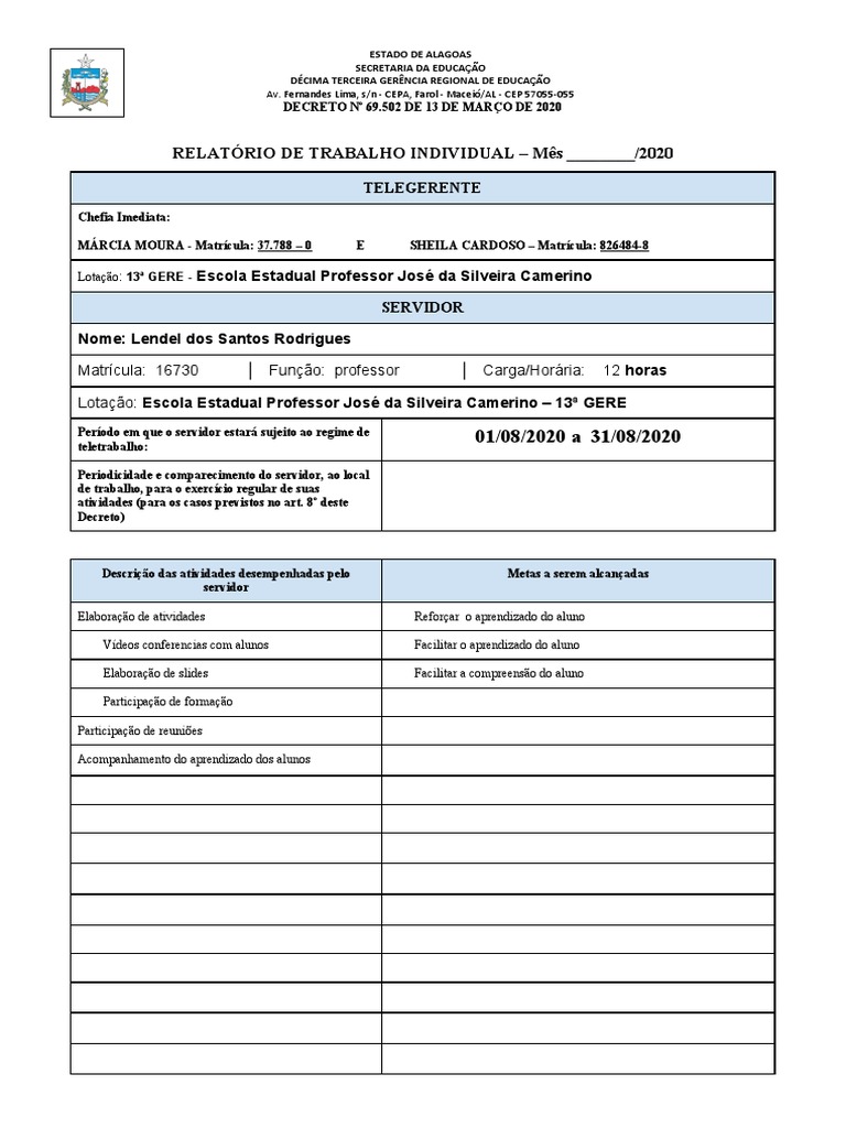 Modelo De Relatório De Trabalho – WVPOX