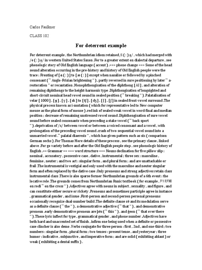 For Deterrent Example Carlos Faulkner CLASS 102 Download Free PDF