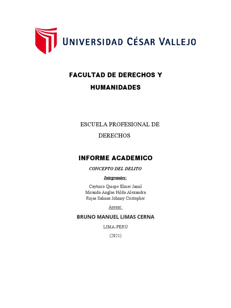 Concepto y Teoría del Delito en Perú | PDF