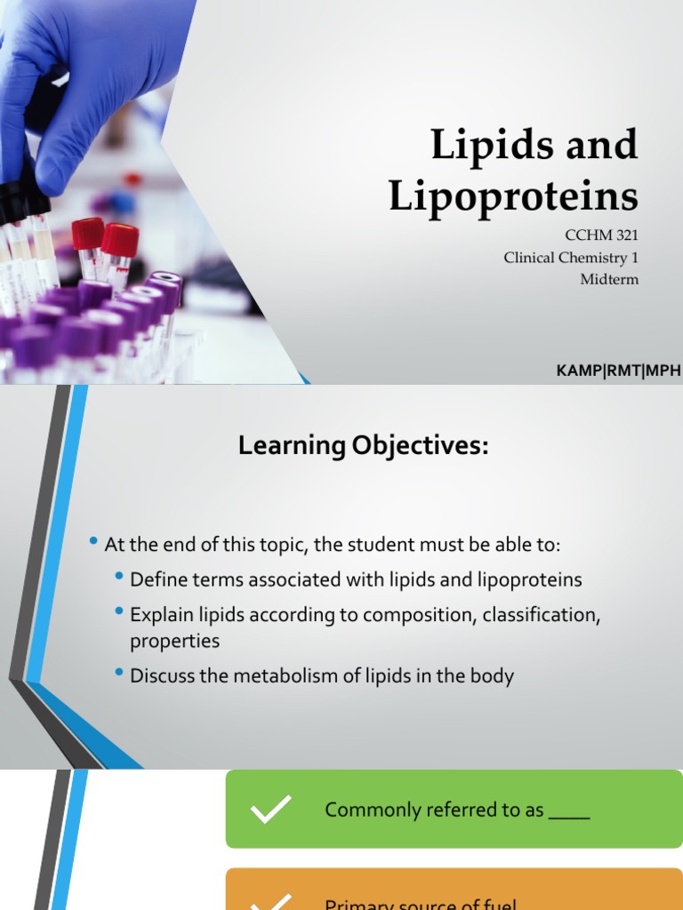 Instructor's Presentation-Lipids and Lipoproteins | PDF | Lipoprotein ...