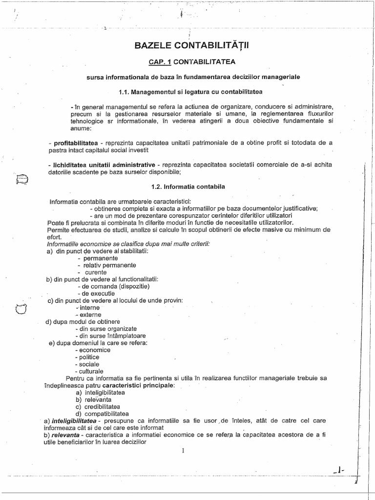 Bazele Contabilitatii 1 | PDF