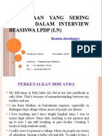 Pertanyaan Yang Sering Keluar Dalam Interview Beasiswa LPDP LN