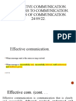 Effective Com., Levels of Communication & Barriers To Effective Com