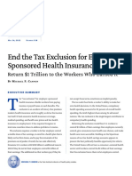 End The Tax Exclusion For Employer Sponsored Health Insurance
