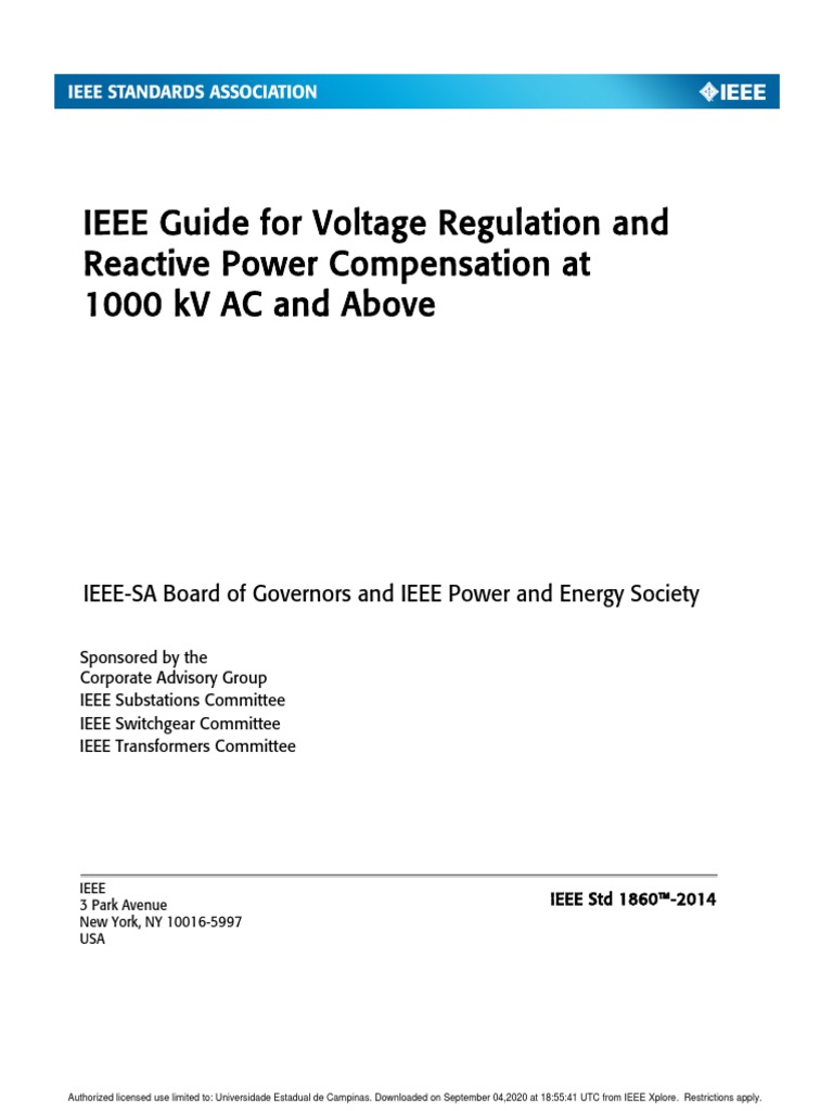 IEEE Guide Voltage and Reactive Power Relationship | PDF | Electric ...