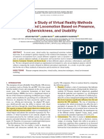 A Comparative Study of Virtual Reality Methods of Interaction and Locomotion Based On Presence Cybersickness and Usability