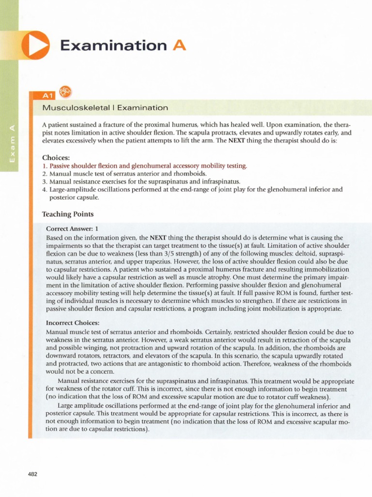 NPTE Sullivan Exam A PDF Shoulder Physical Therapy