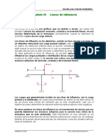 Líneas de influencia para cálculo de esfuerzos en estructuras