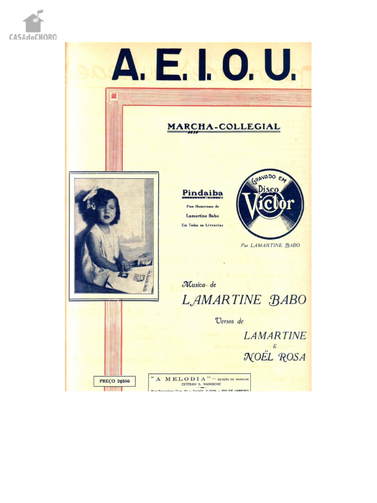 A.E.I.O.U Lamartine Babo, Noel Rosa PDF