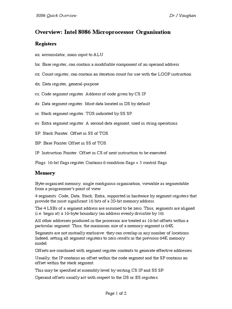 Intel 8086 overview pdf computer programming information age