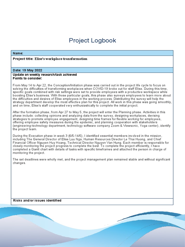 Project Logbook Template | PDF | Project Management | Communication