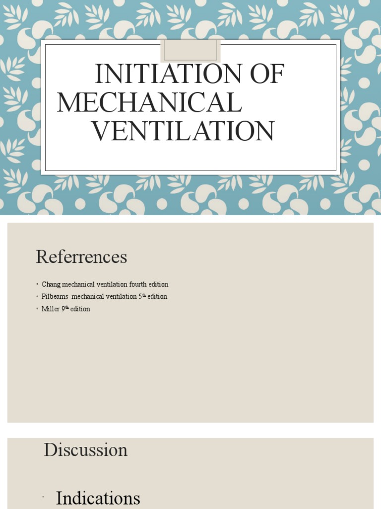 Mechanical Ventilation Initiation Guide | PDF | Physiology | Medical ...