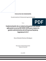 Implementación de un Sistema de Gestión de Calidad (SGC) según ISO 9001:2015 para mejorar la gestión administrativa