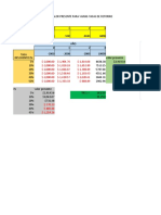 matriz excel valores múltiples de tasa interna de retorno