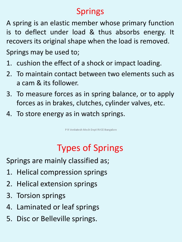 6 Springs Pdf Elasticity Physics Bending