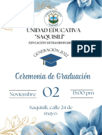 Invitación de Graduación Elegante Azul