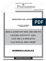 Reglamento Del D.L. 1267 Ley de La Policia Nacional Del Peru