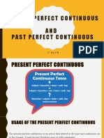 Present and Past Perfect Continuous