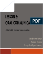 Lesson 6 - Oral Communication