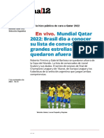 Mundial Qatar 2022_ Brasil Dio a Conocer Su Lista de Convocados y Grandes Estrellas Quedaron Afuera _ Tité La Hizo Pública de Cara a Qatar 2022 _ Página12